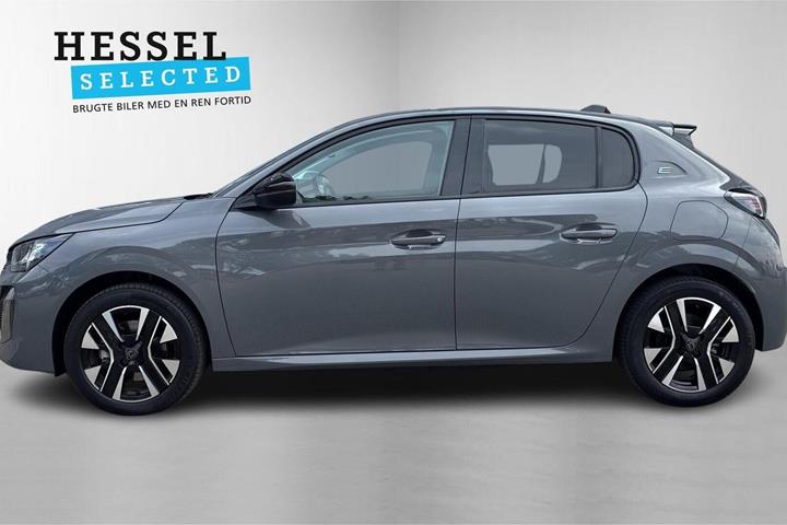 Grå Peugeot e-208 fra 2024