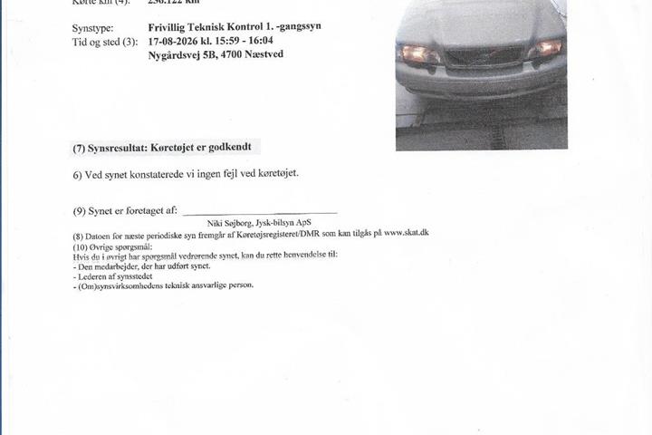 Sølv Volvo S70 fra 2000