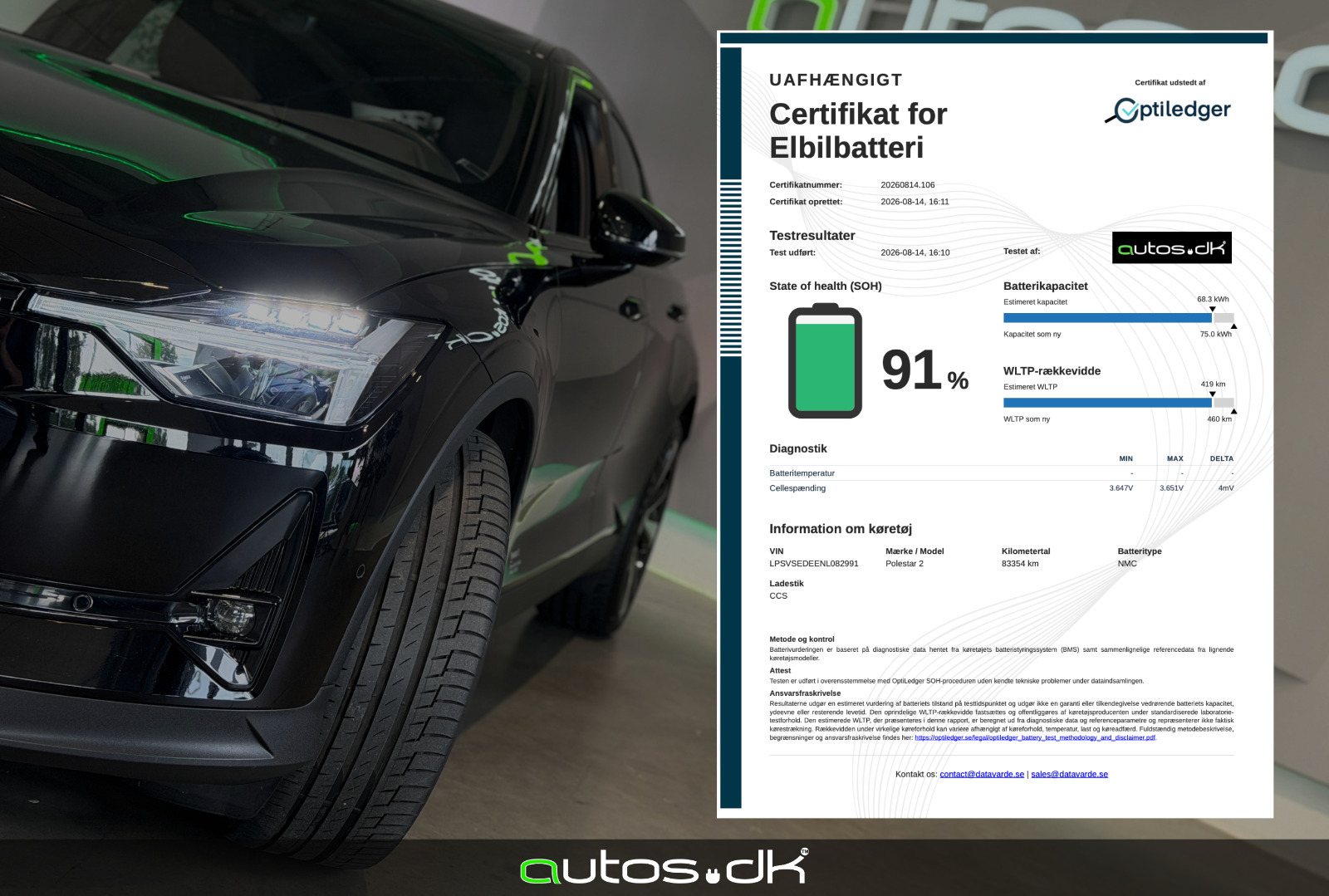 Sort Polestar 2 fra 2022