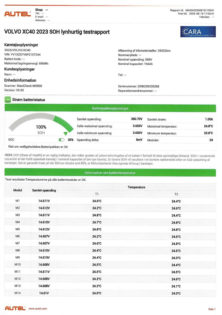 Sølv Volvo XC40 fra 2023
