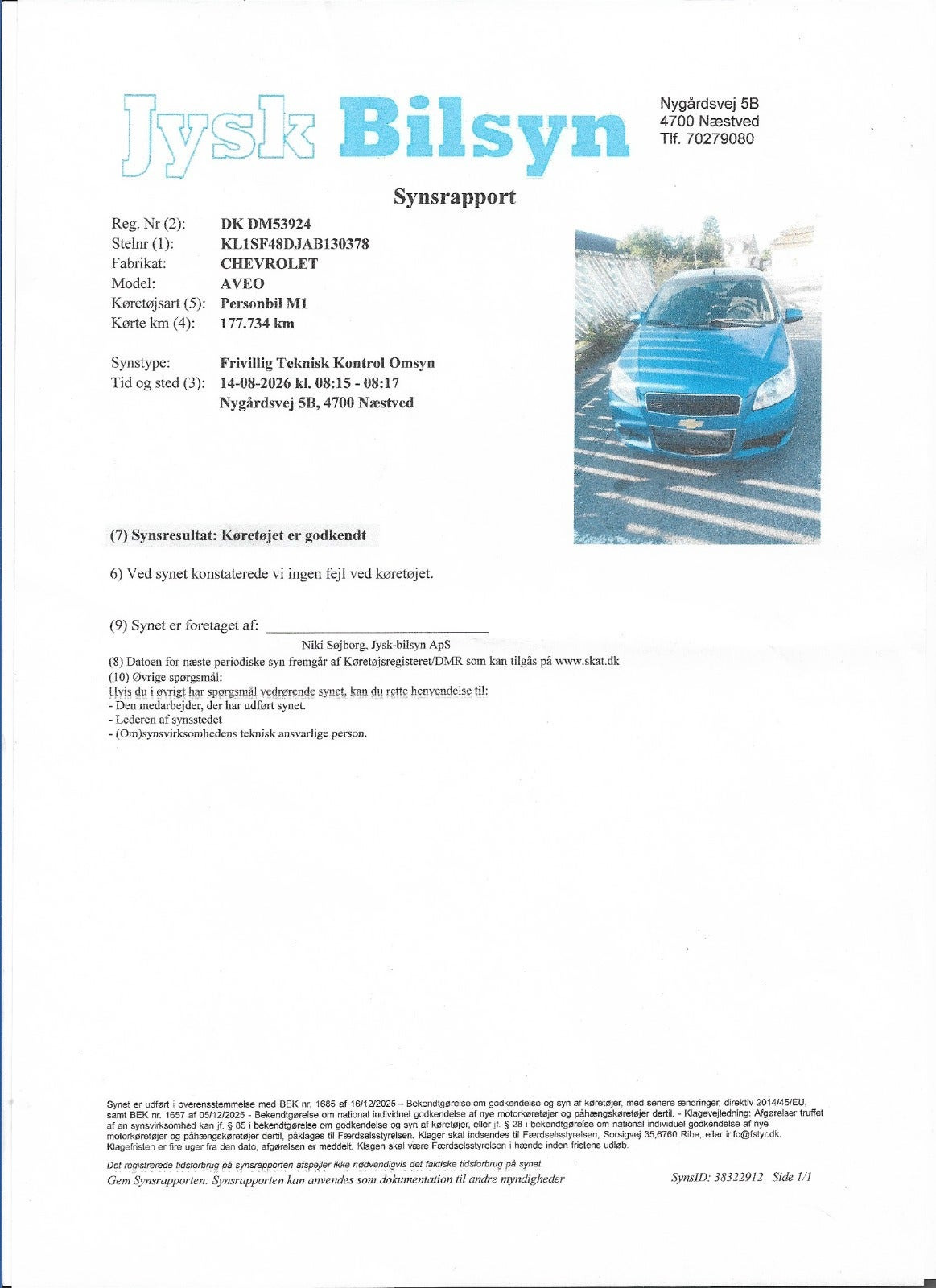 Blå Chevrolet Aveo fra 2010