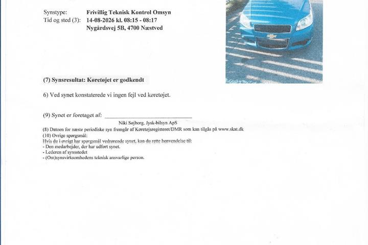Blå Chevrolet Aveo fra 2010
