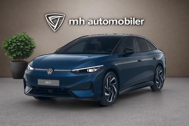 Blå VW ID.7 fra 2025 set udefra
