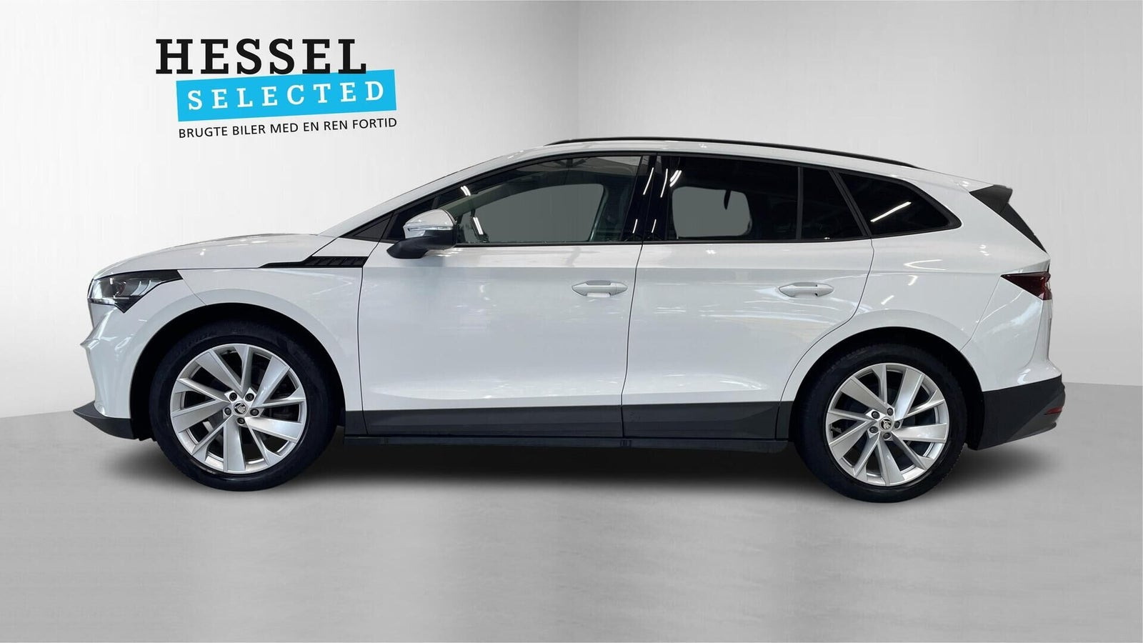 Hvid Skoda Enyaq fra 2021