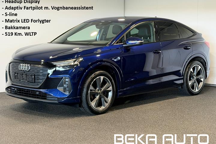 Blå Audi Q4 e-tron fra 2022
