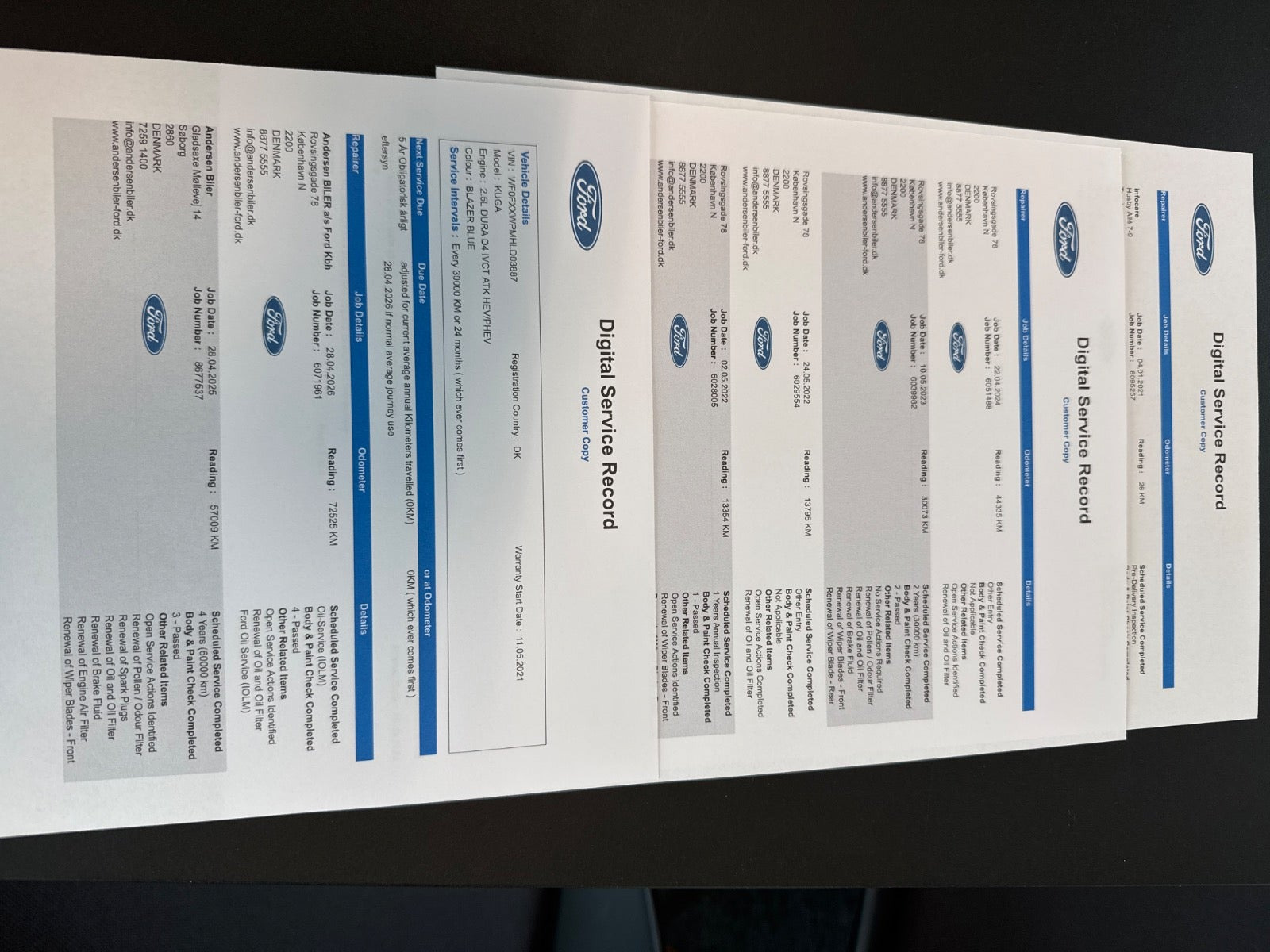 Blå Ford Kuga fra 2020