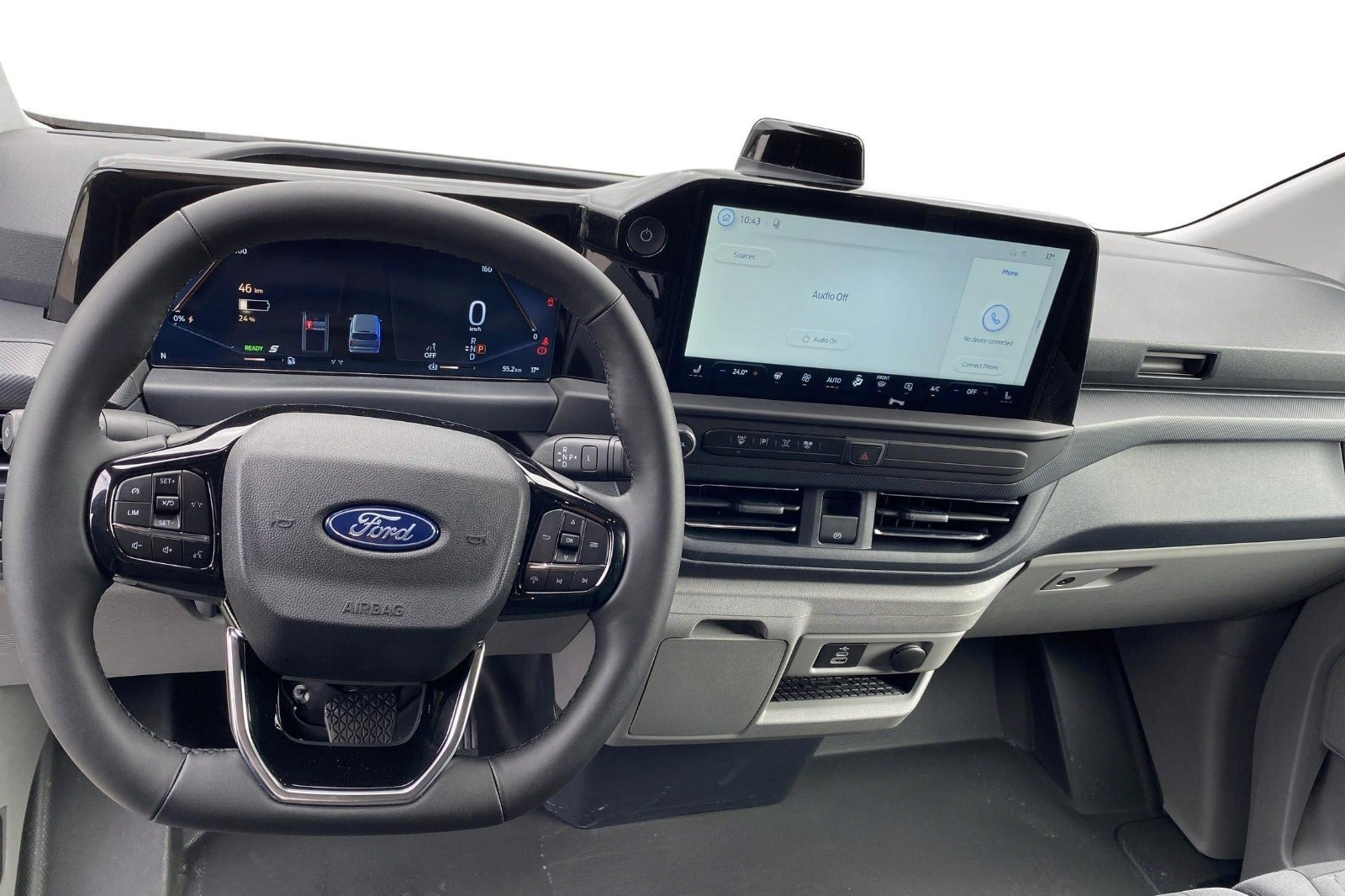 Grå Ford E-Transit Custom 320 L1 fra 2026