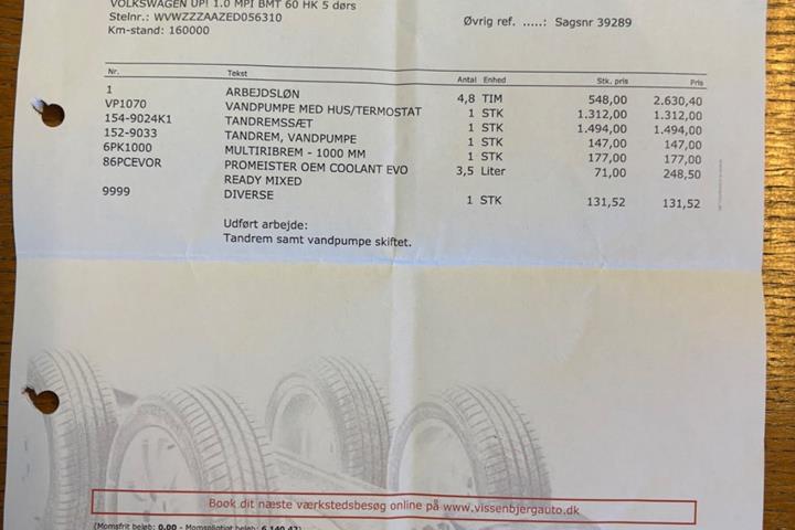 Hvid VW UP! fra 2014