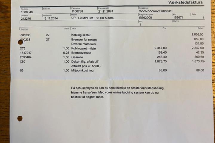 Hvid VW UP! fra 2014