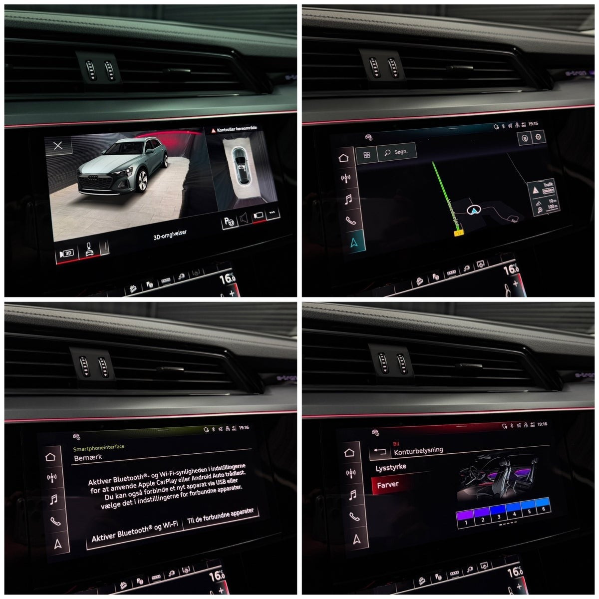 Blå Audi Q8 e-tron fra 2024