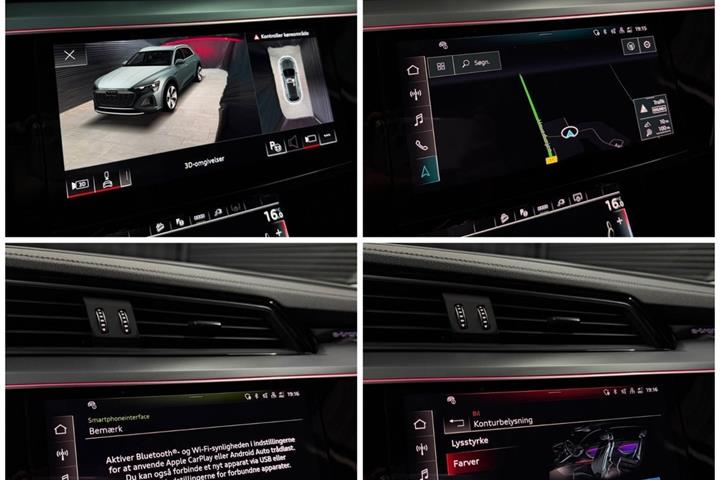 Blå Audi Q8 e-tron fra 2024