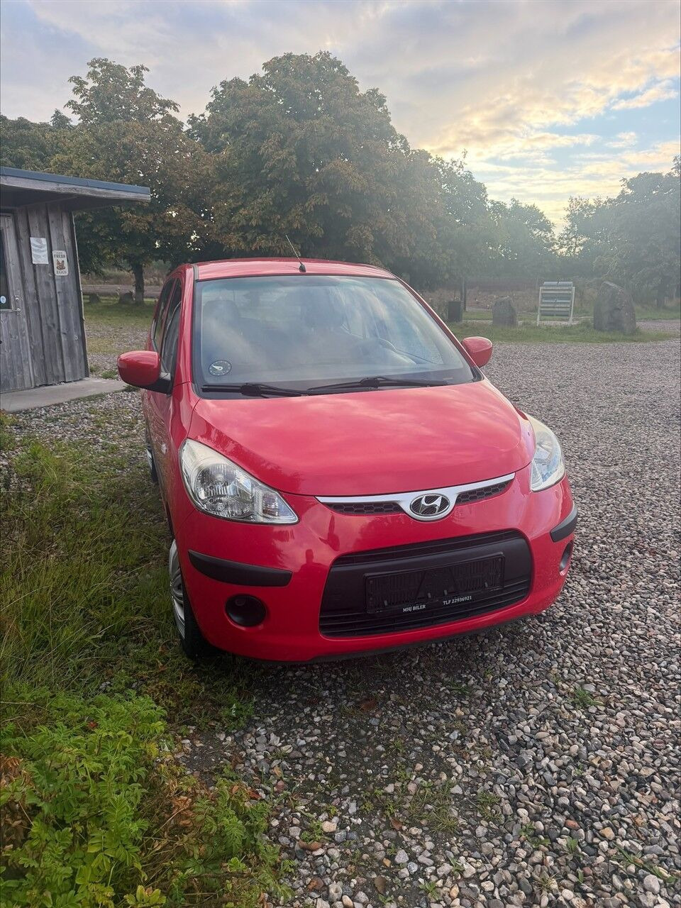 Rød Hyundai i10 fra 2010