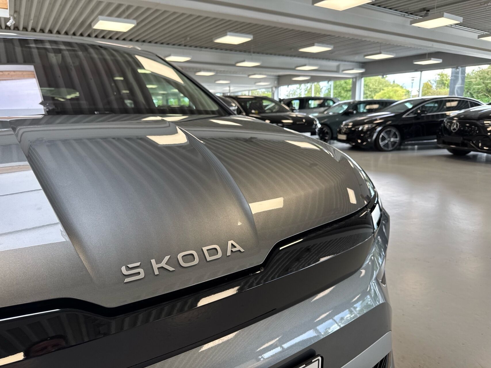 Grå Skoda Enyaq fra 2026