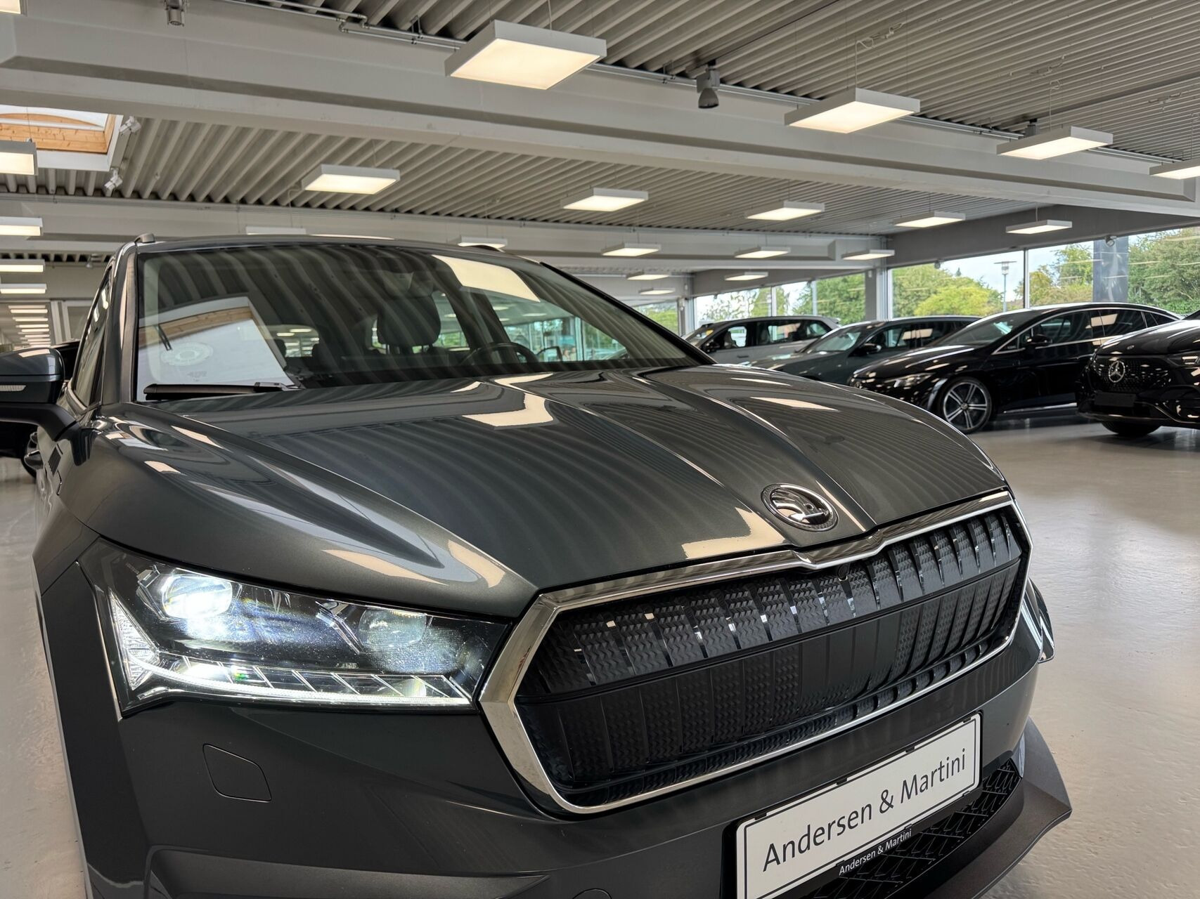 Grå Skoda Enyaq fra 2021