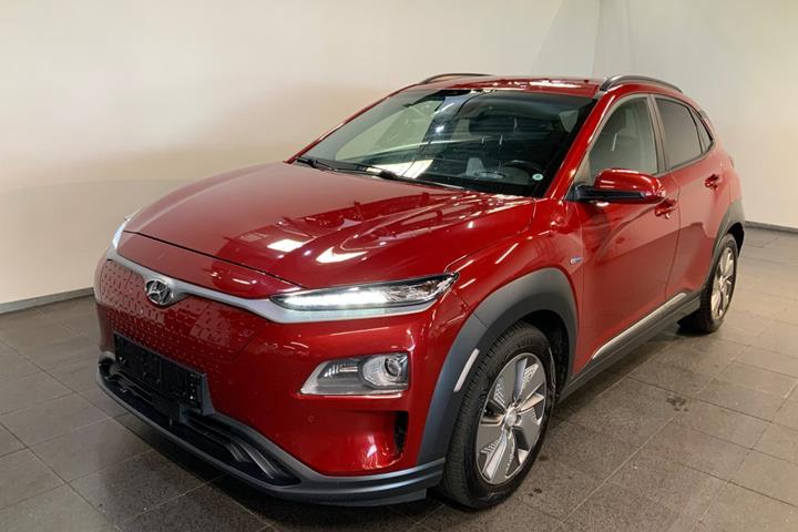 Rød Hyundai Kona fra 2019