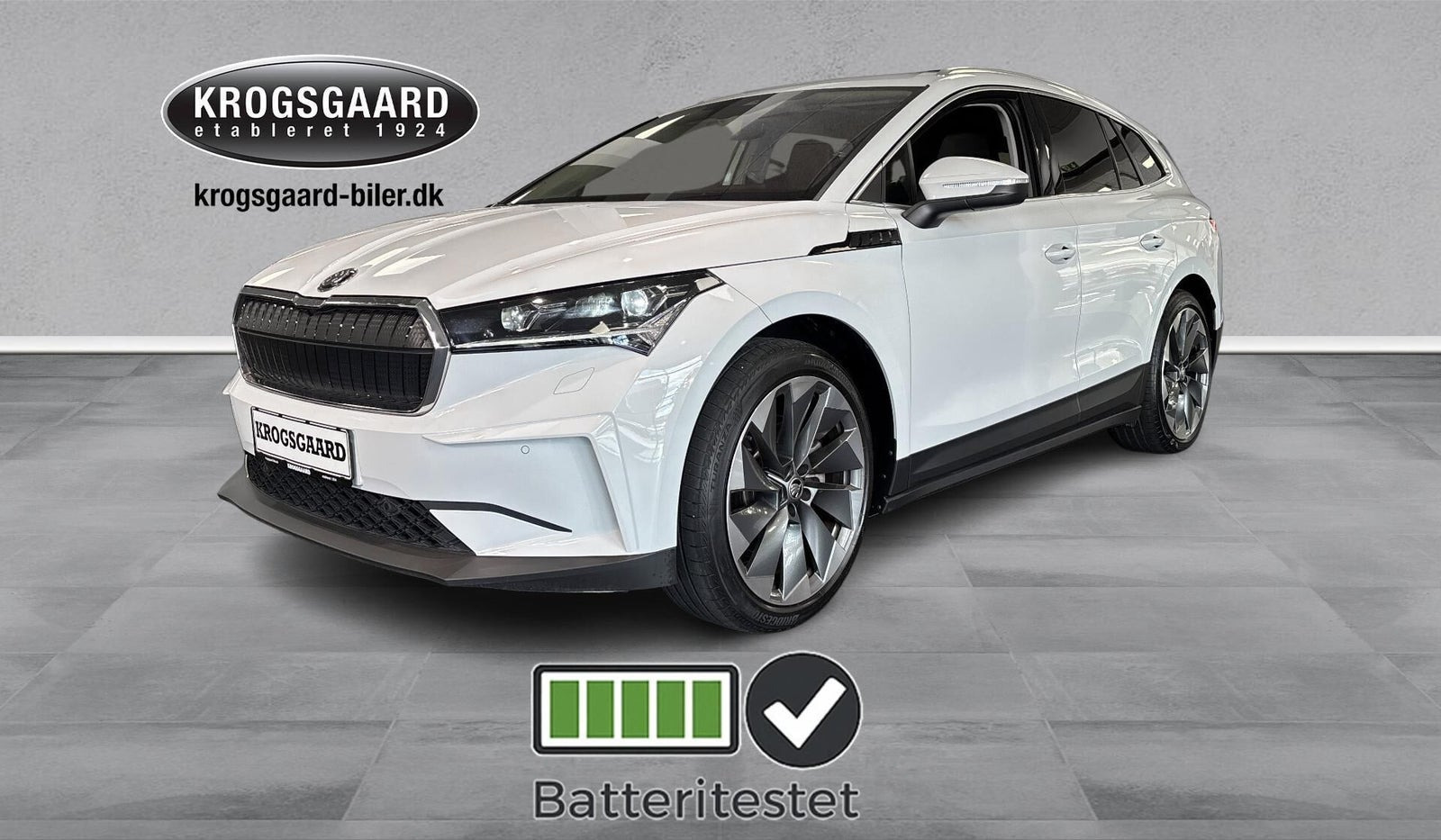 Hvid Skoda Enyaq fra 2021