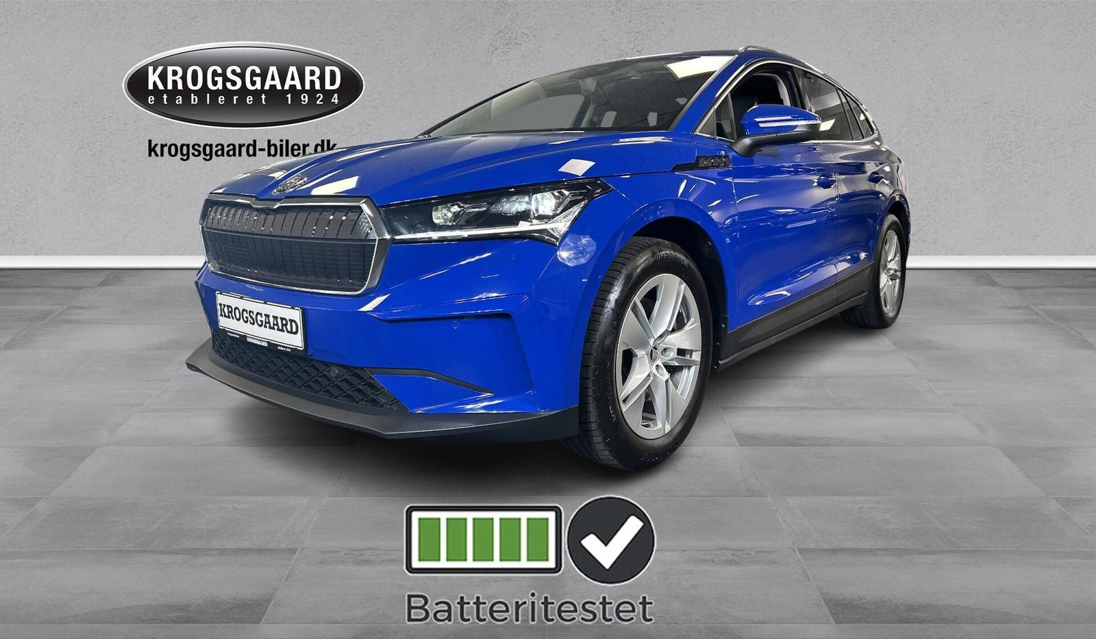 Blå Skoda Enyaq fra 2022