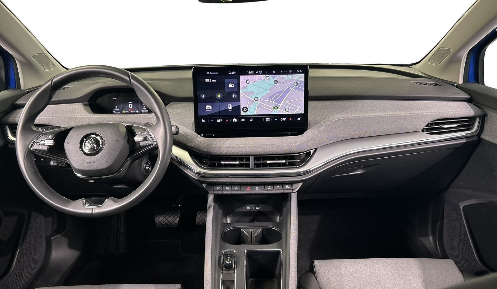 Blå Skoda Enyaq fra 2022