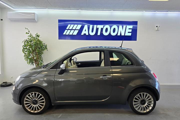 Grå Fiat 500 fra 2008