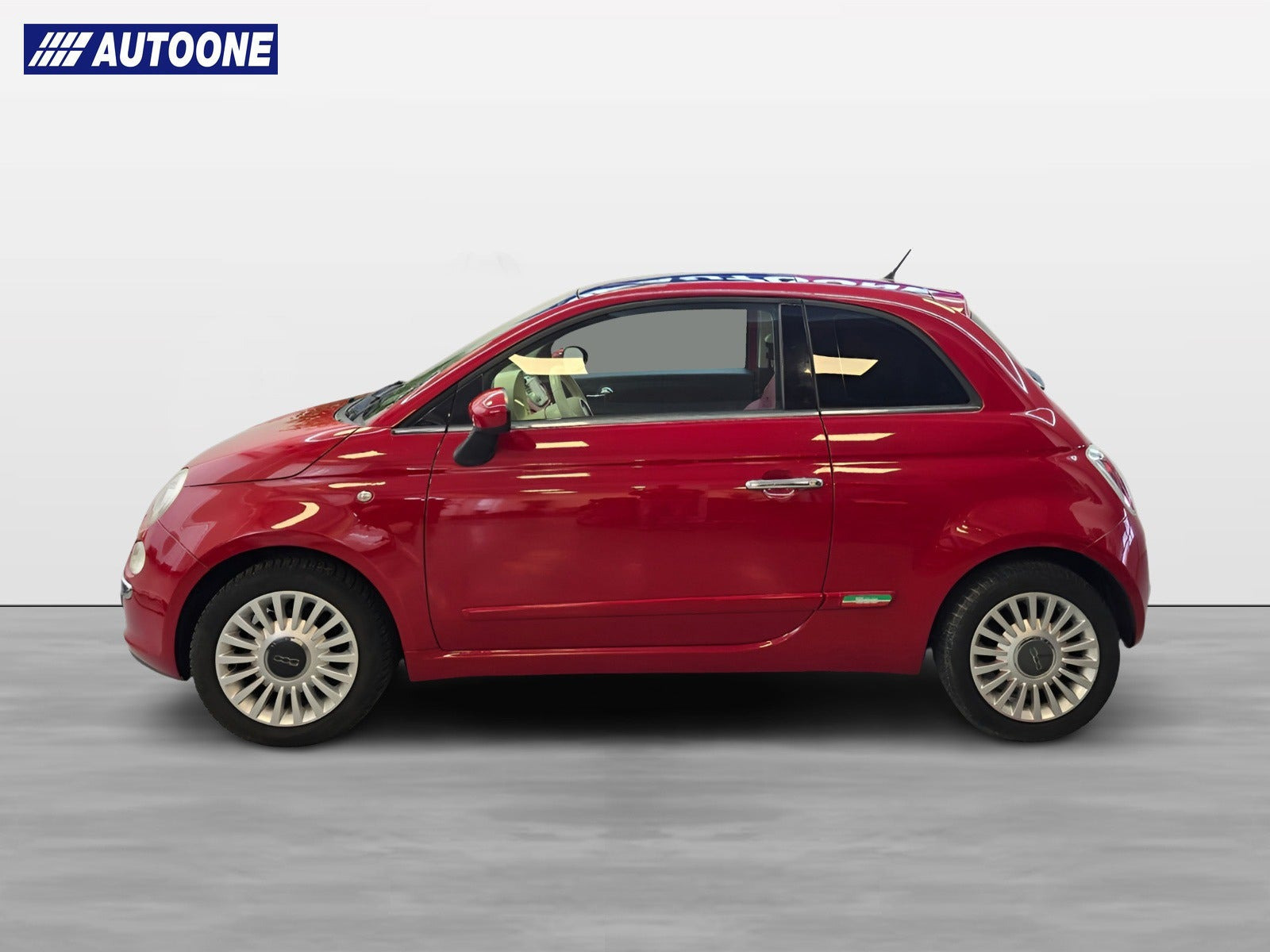 Rød Fiat 500 fra 2008