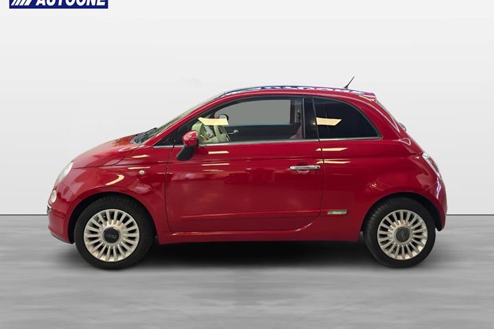 Rød Fiat 500 fra 2008