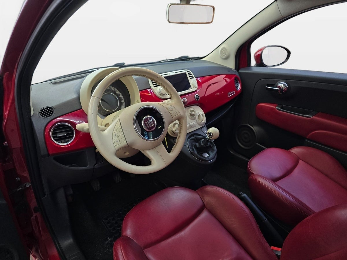 Rød Fiat 500 fra 2008