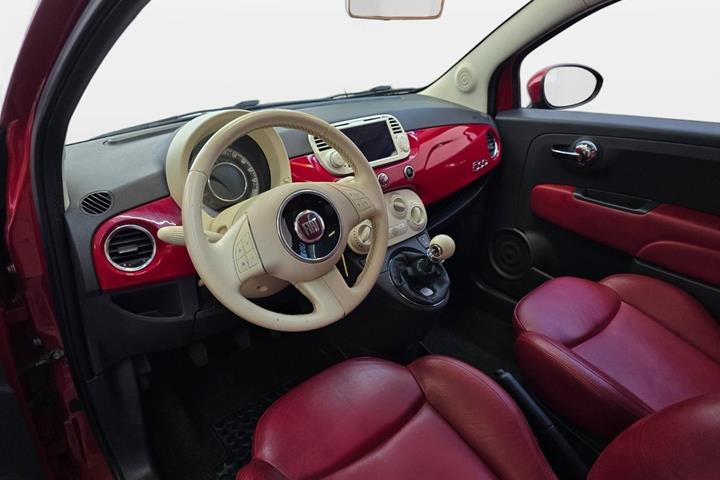 Rød Fiat 500 fra 2008