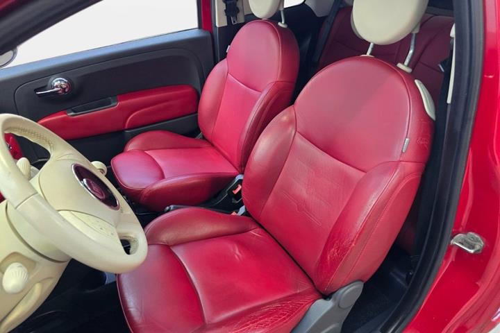 Rød Fiat 500 fra 2008