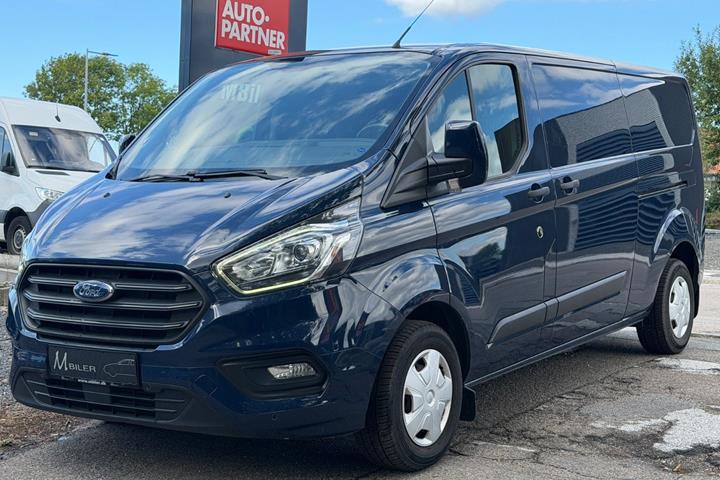 Blå Ford Transit Custom 300 L2 fra 2019