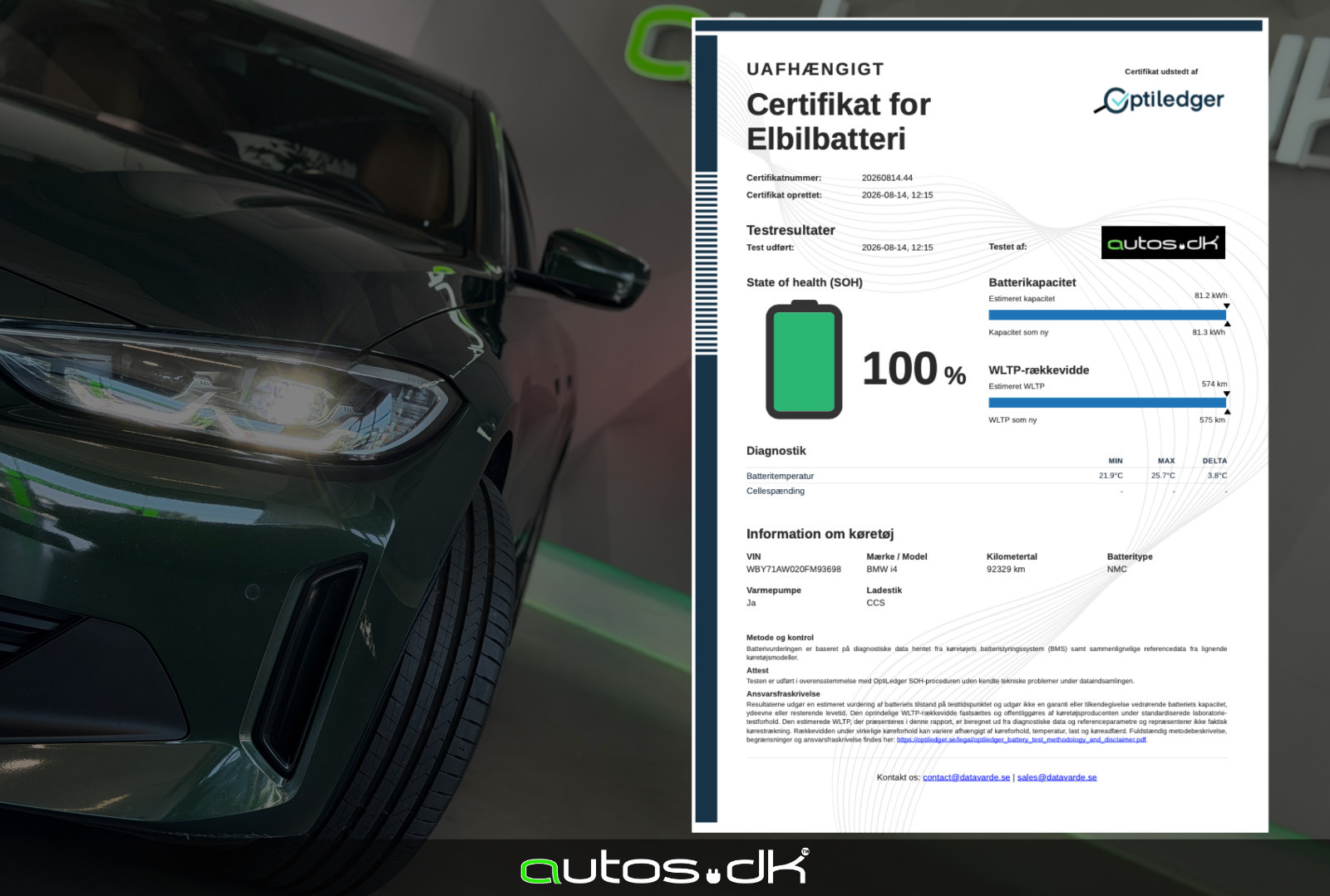 Grøn BMW i4 fra 2022