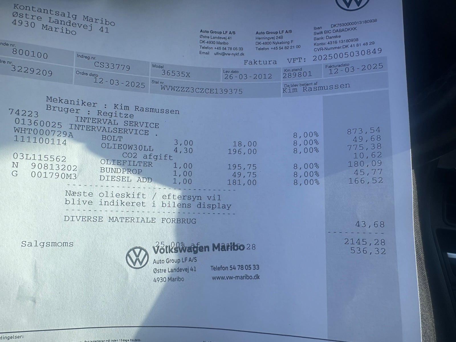 undefined VW Passat fra 2012