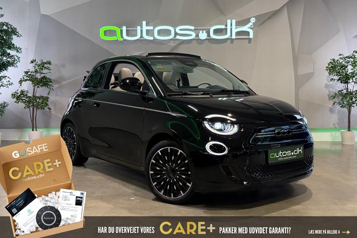 Sort Fiat 500e fra 2023 set udefra