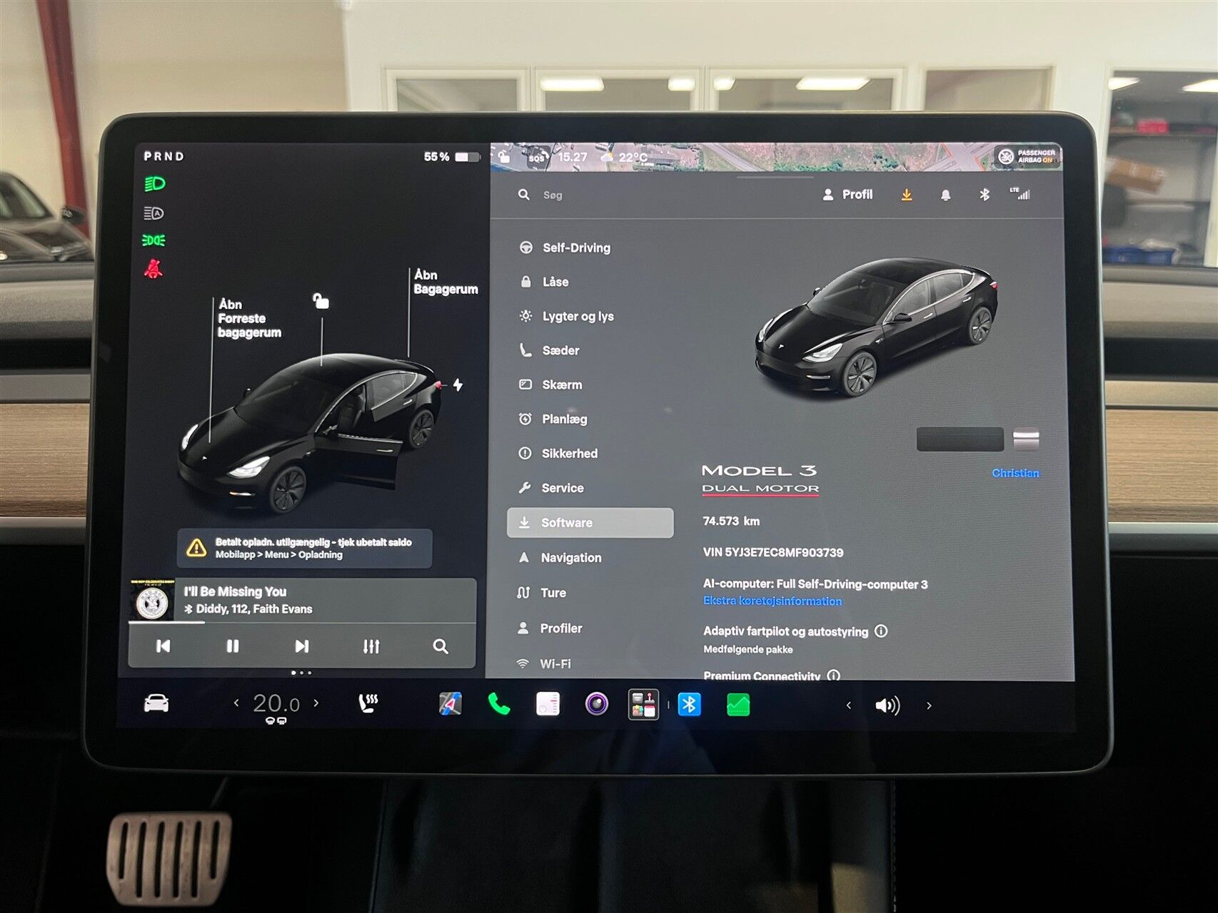Sort Tesla Model 3 fra 2021
