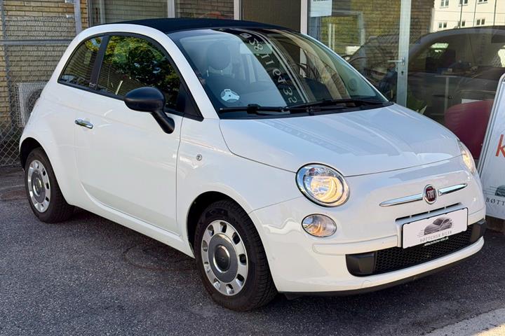 Hvid Fiat 500C fra 2013