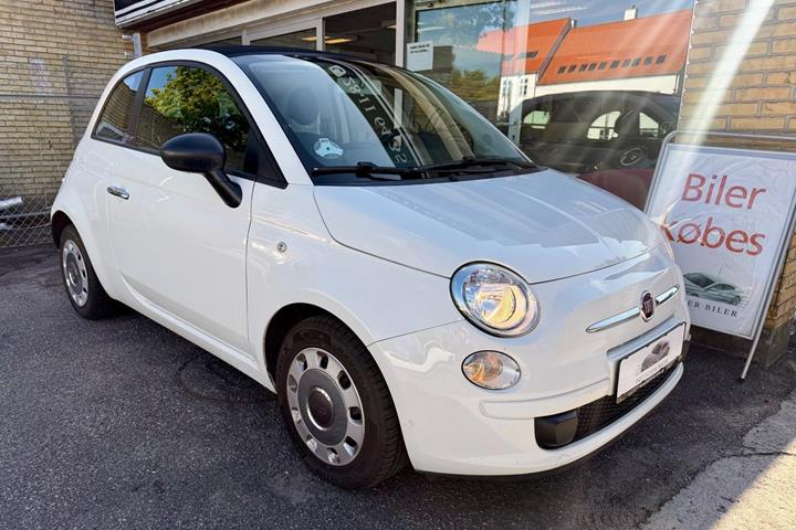 Hvid Fiat 500C fra 2013