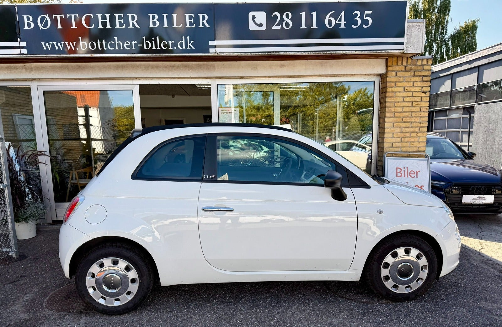 Hvid Fiat 500C fra 2013