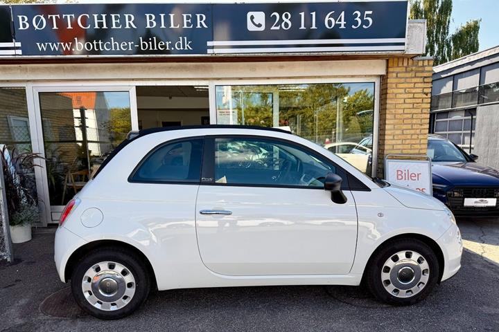 Hvid Fiat 500C fra 2013