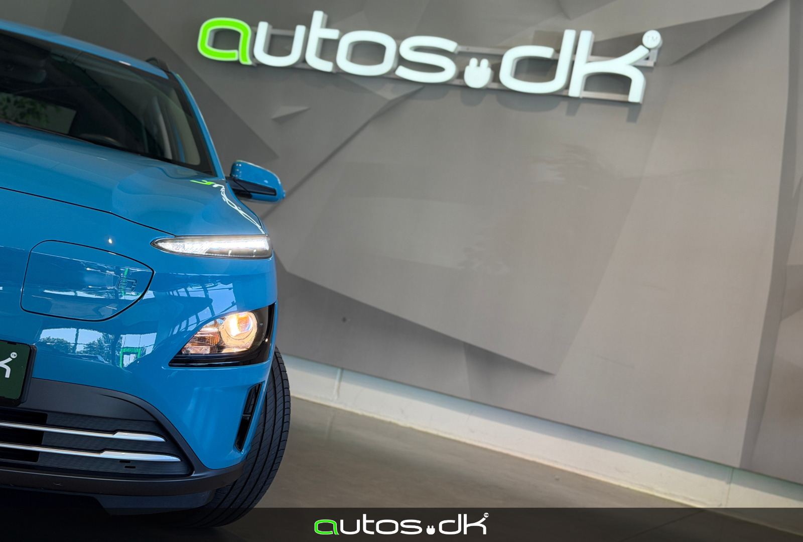 Blå Hyundai Kona fra 2021