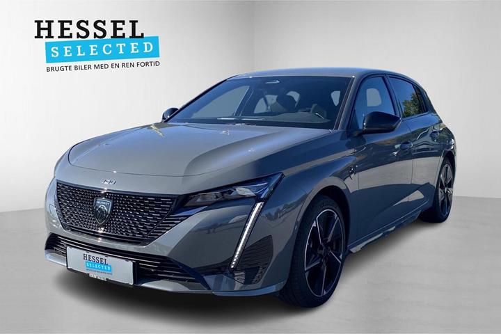 Grå Peugeot E-308 fra 2024 set udefra