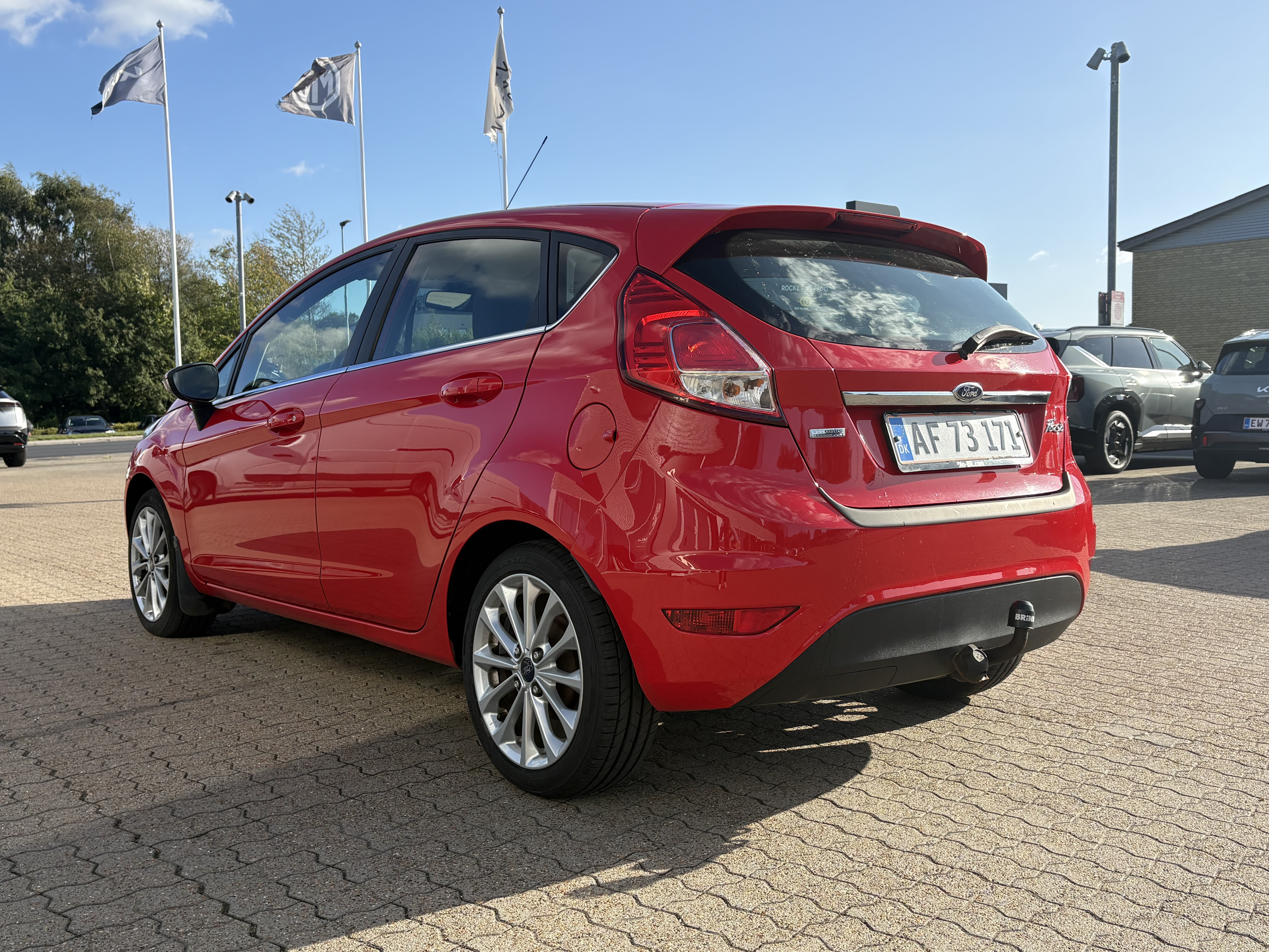 Rød Ford Fiesta fra 2013
