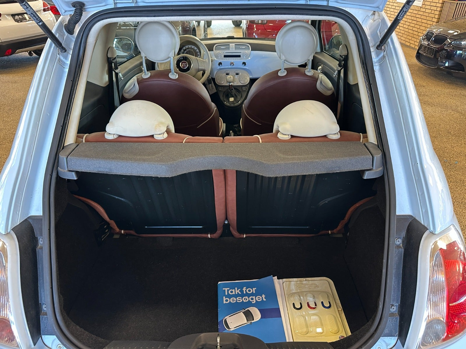 Blå Fiat 500 fra 2008