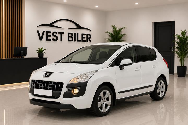 Hvid Peugeot 3008 fra 2011 set udefra
