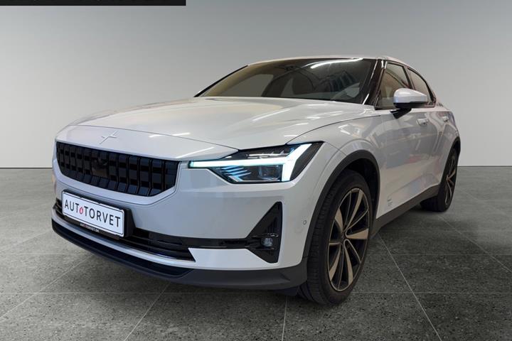 Hvid Polestar 2 fra 2022 set udefra