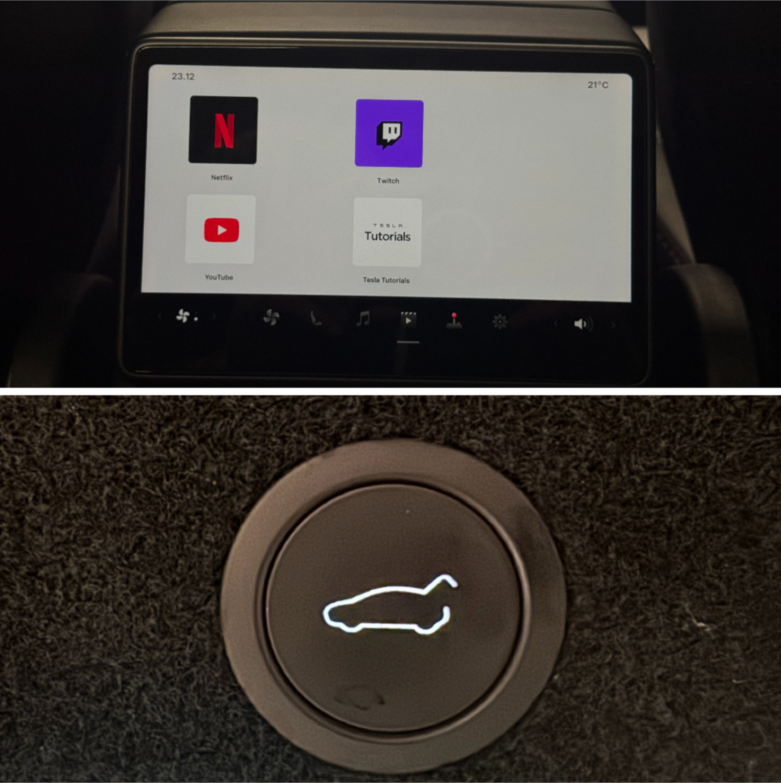 Hvid Tesla Model Y fra 2025