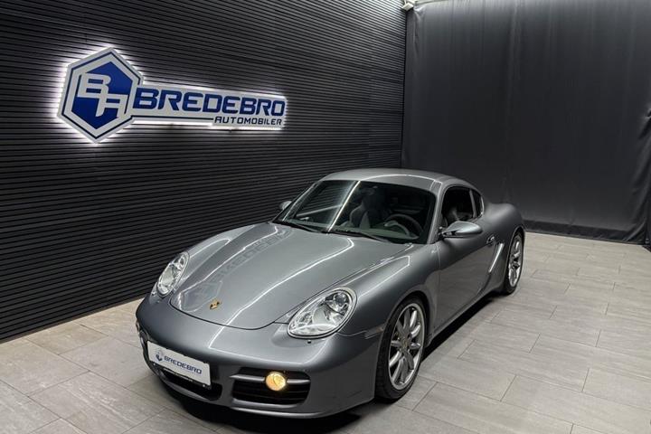Grå Porsche Cayman S fra 2006
