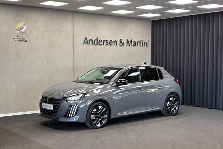Grå Peugeot e-208 fra 2025