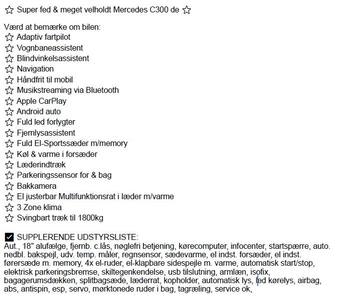 undefined Mercedes C300 de fra 2020