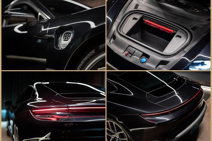 Sort Porsche Taycan fra 2025