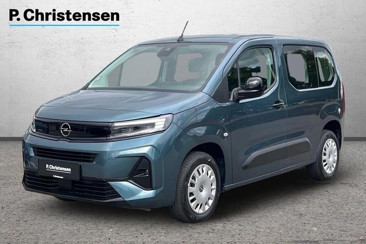 Blå Opel Combo-e Life fra 2025 set udefra