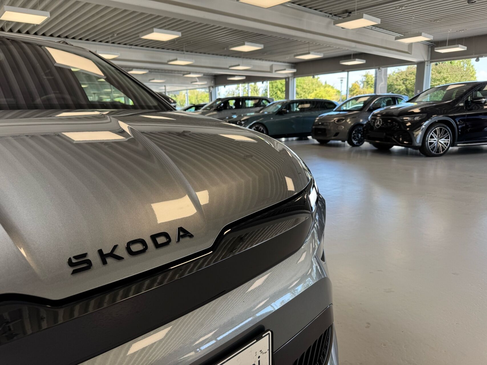 Grå Skoda Enyaq fra 2026
